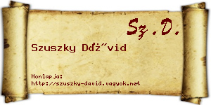 Szuszky Dávid névjegykártya