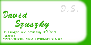 david szuszky business card
